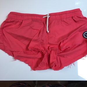 Roxy short shorts linen coral color